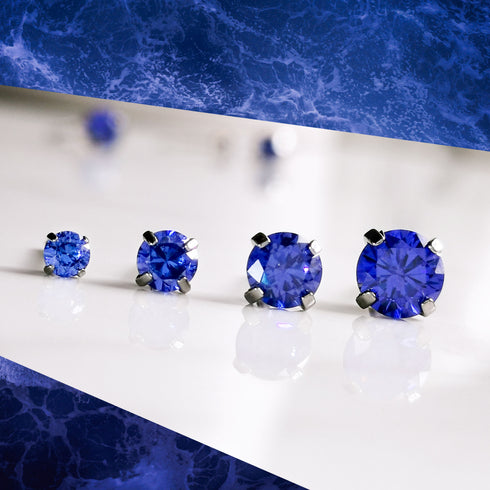 Denim Blue Cubic Zirconia Titanium Earrings
